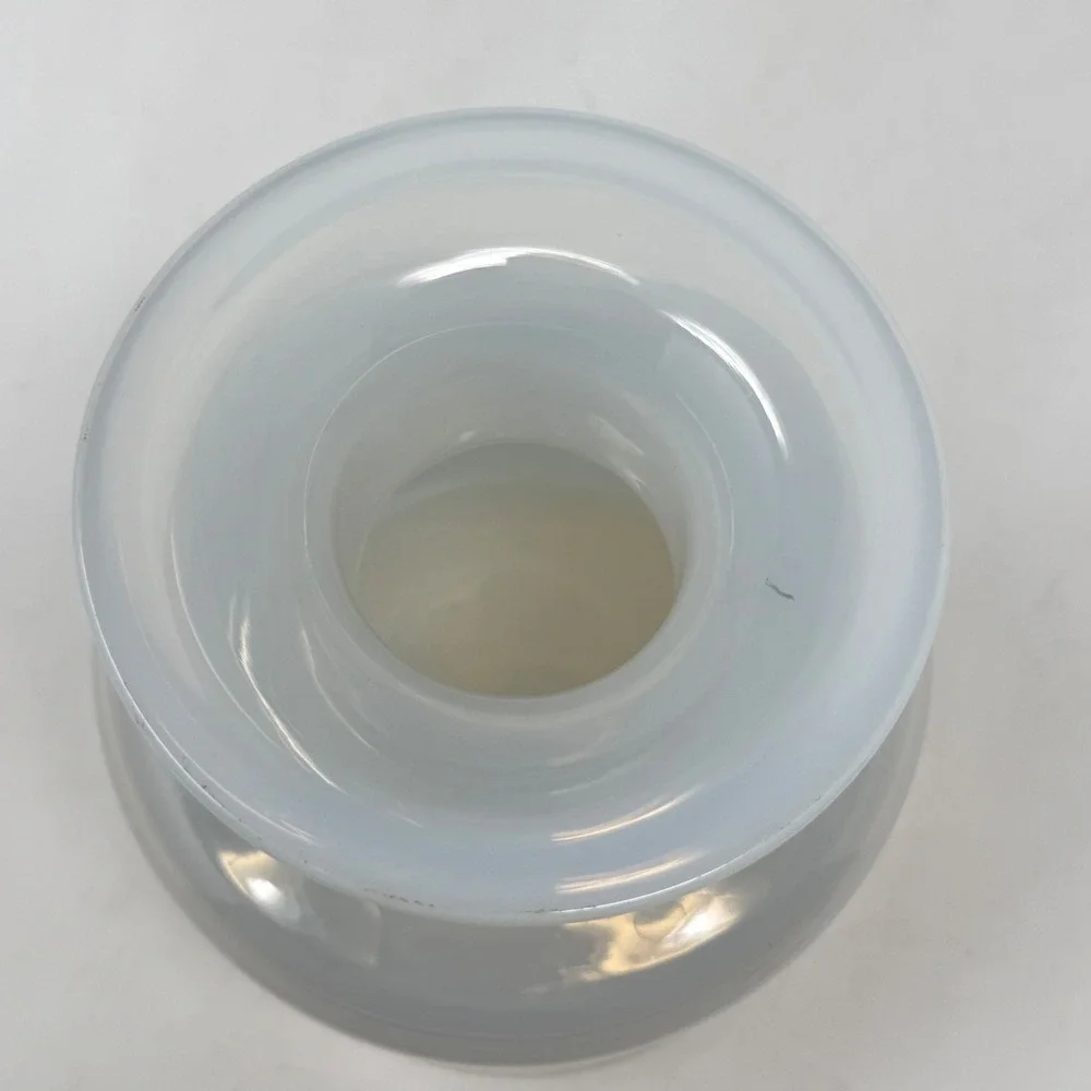 Frosted White Glass Apothecary Bud Vase Flared Rim 7in MCM Minimalist Decor